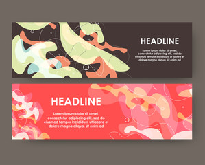 Creative layout with spotted background. Modern template with formless elements for web and print. Simple vector design.