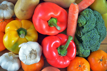 still life, frutta e verdura