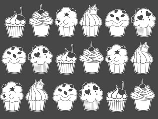 cupcake`s background - black and white