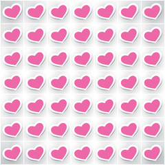 Abstract Purple Hearts Pattern - Valentine's Day Card or Background Vector Design 