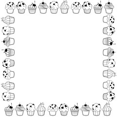 cupcake`s background - black and white - frame