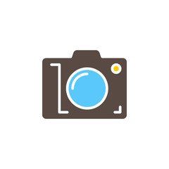Photo camera icon vector, filled flat sign, solid colorful pictogram isolated on white. Symbol, logo illustration