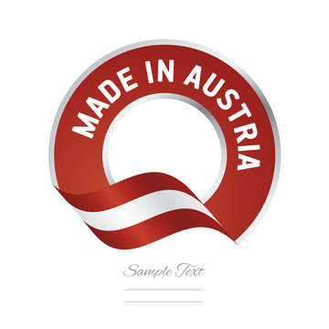 Made in Austria flag red color label button banner
