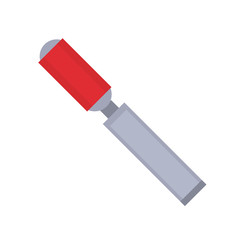 Carpenters chisel isolated on a white vector illustration.