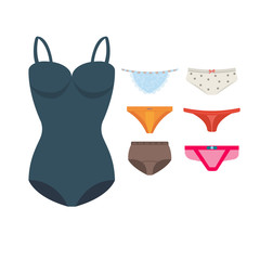 Underwear clothes vector set.