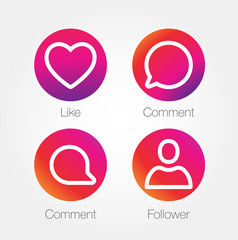 App Icon Template. Vector Gradient Fresh Color Set