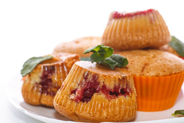 sweet muffins stuffed with cherries