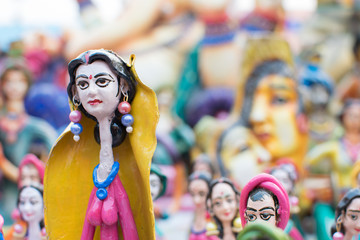 Clay made dolls , handicraft items on display , Kolkata