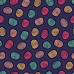 Abstract doodle seamless pattern. Simple retro  background. Vector illustration.