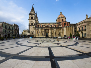 Italien, Sizilien,Acireale, Piazza Duomo, die Kirche Parrocchia Maria Ss. Annunziata