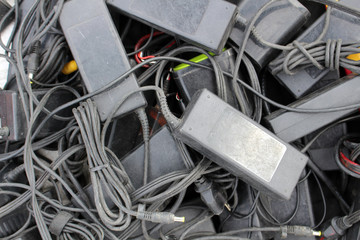 old adapter and charger background
