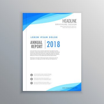 elegant blue wave business brochure template