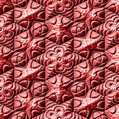 Seamless texture of red Mayan ornaments / background