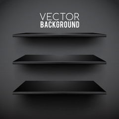 3d Empty Shelf For Exhibit : Vector illustration.