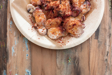 Octopus with paprika, typical Spanish dish