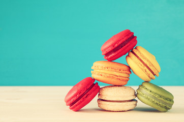 Image of colorful macaron or macaroon