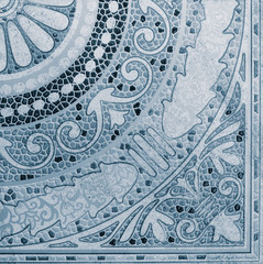 Tile texture, blue background geometric pattern