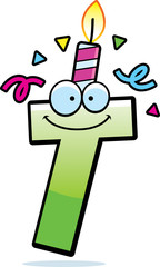 Cartoon Letter T Birthday