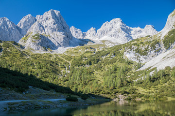 Fototapeta na wymiar Mountain lake, Ehrwald, Austria
