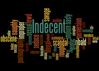 Indecent, word cloud concept 4