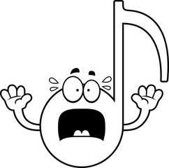 Scared Cartoon Musical Note