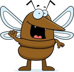 Cartoon Mosquito Waving