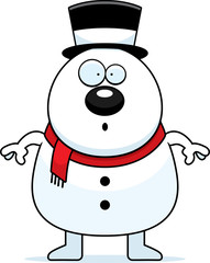 Surprised Cartoon Snowman