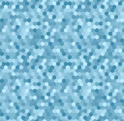 Seamless pattern - blue modern background made of hexagonal tiles. Glittery design suitable e.g. for technology topics or luxury products.