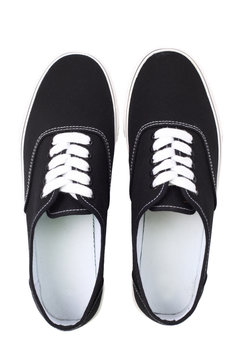 Black canvas sneakers, Top view