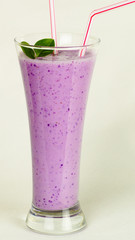 Frozen blueberries milk cocktail