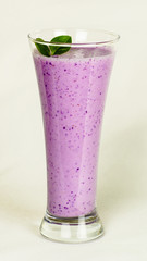 Frozen blueberries milk cocktail