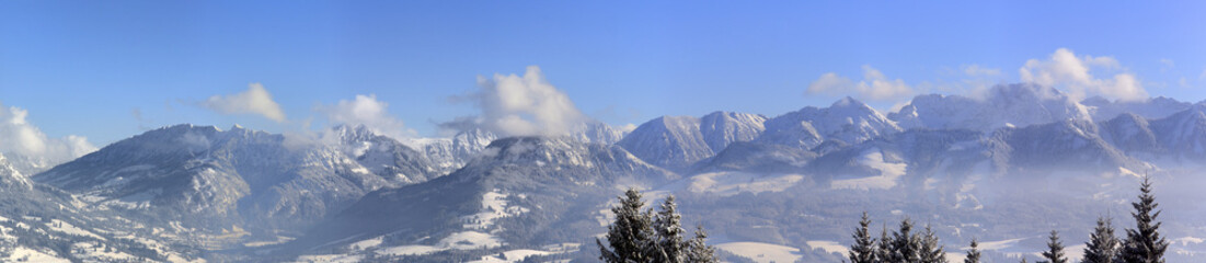 Obraz premium Allgäu - góry - zima - panorama - śnieg