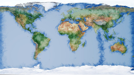 Weltkarte gezeichnet