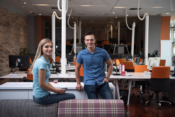 startup business couple in a modern office