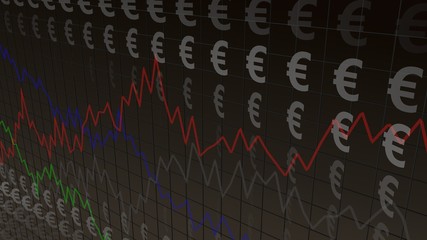 Dark Background with Dollars and Graphs, useful as Background for financial, business and other applications (3d rendering)