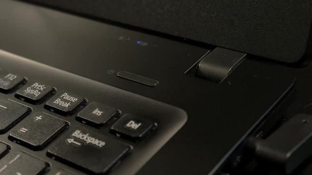 Switching on the laptop