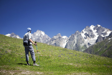 Hiker in the mountains