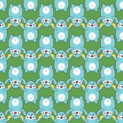 Obraz premium Cartoon yeti seamless pattern. Vector illustration