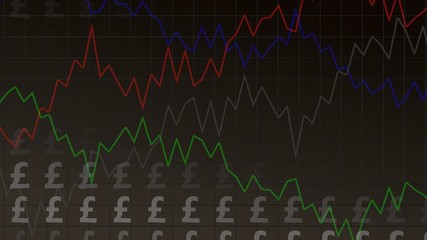 Dark Background with Dollars and Graphs, useful as Background for financial, business and other applications (3d rendering)
