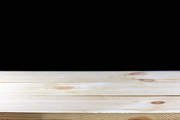 Wood floor isolated on black