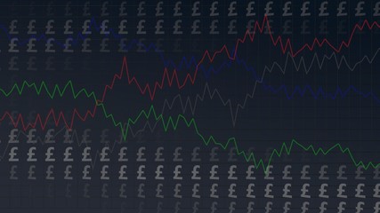 Dark Background with Dollars and Graphs, useful as Background for financial, business and other applications (3d rendering)
