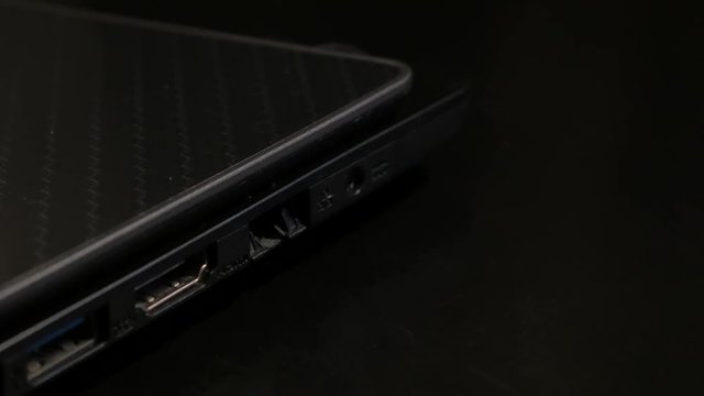 Sockets side of the laptop.