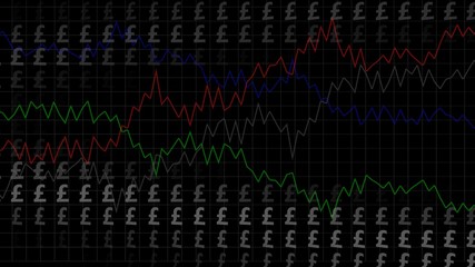 Dark Background with Dollars and Graphs, useful as Background for financial, business and other applications (3d rendering)
