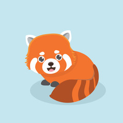 Vector illustration of red panda cartoon style.
