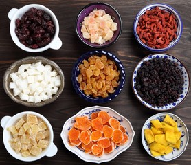 Dried fruits.