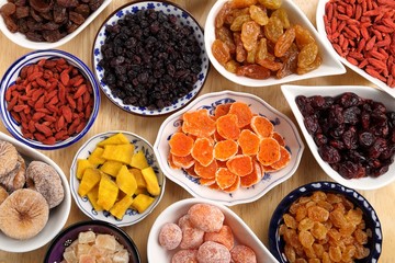 Dried fruits.