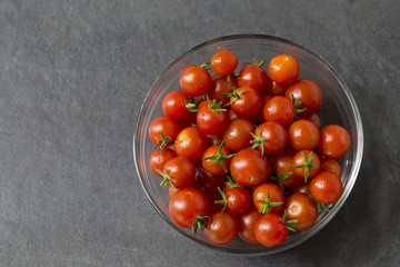 Fresh Cherry Tomato in the glass bowl
