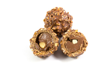chocolate bean / Chocolate Candy, Truffle isolate on white background.
