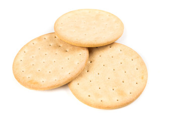 Pilot bread biscuits isolated on a white background