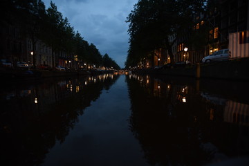 Fototapeta na wymiar Amsterdam canal at night